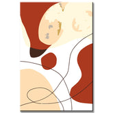 Painting by numbers minimalism drawing and colorful leaves